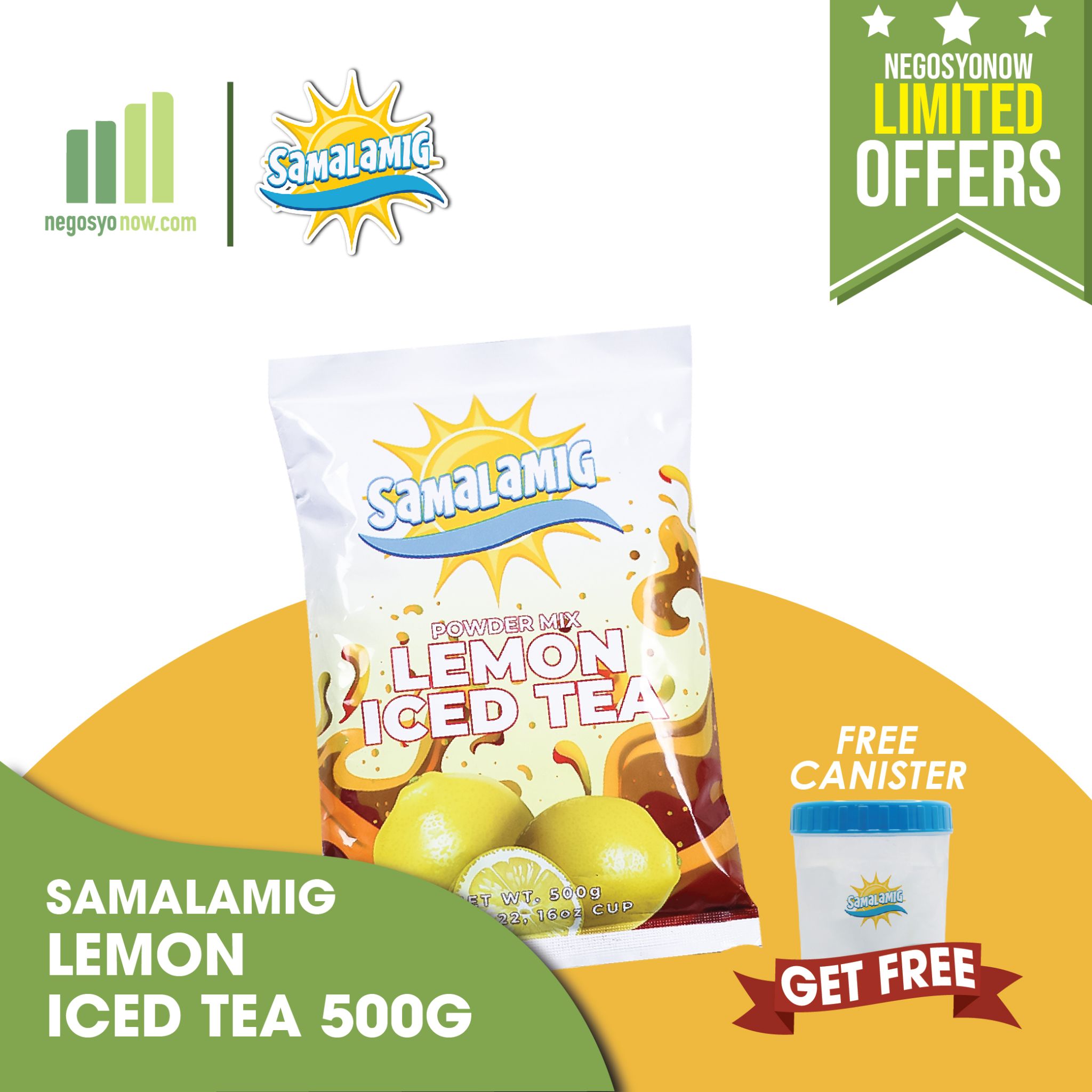 Samalamig Iced Tea Lemon 500g  with canister